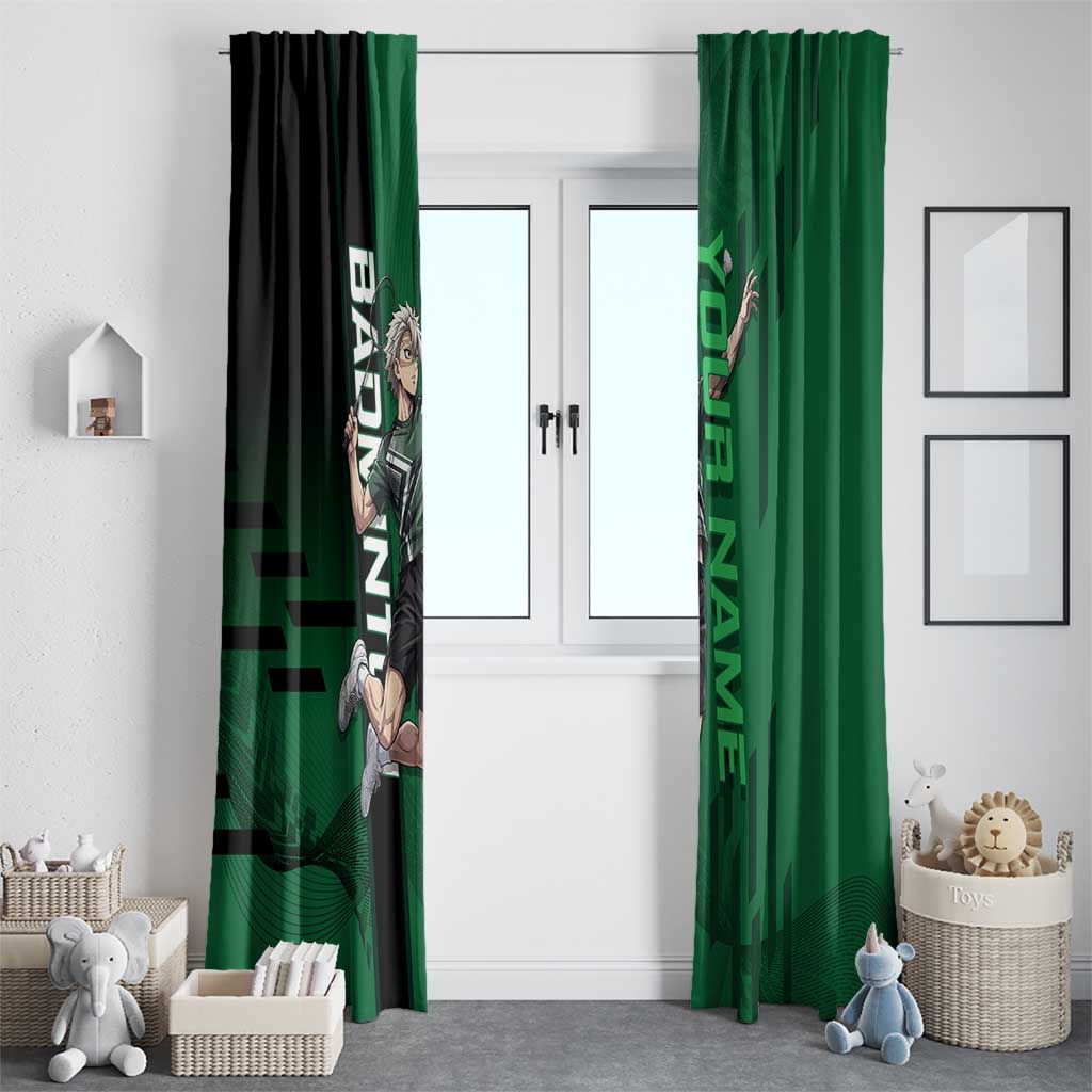 Personalized Shinazugawa Sanemi Badminton Window Curtain Design with Jump Shot Pose - The Mazicc