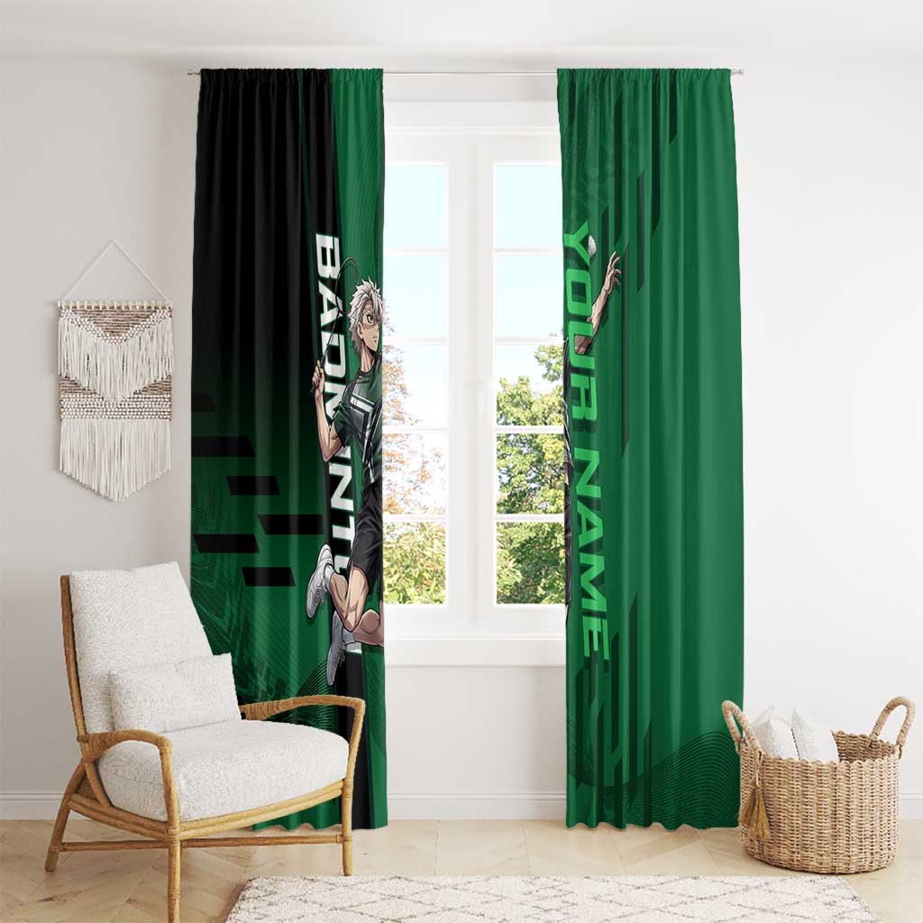 Personalized Shinazugawa Sanemi Badminton Window Curtain Design with Jump Shot Pose - The Mazicc