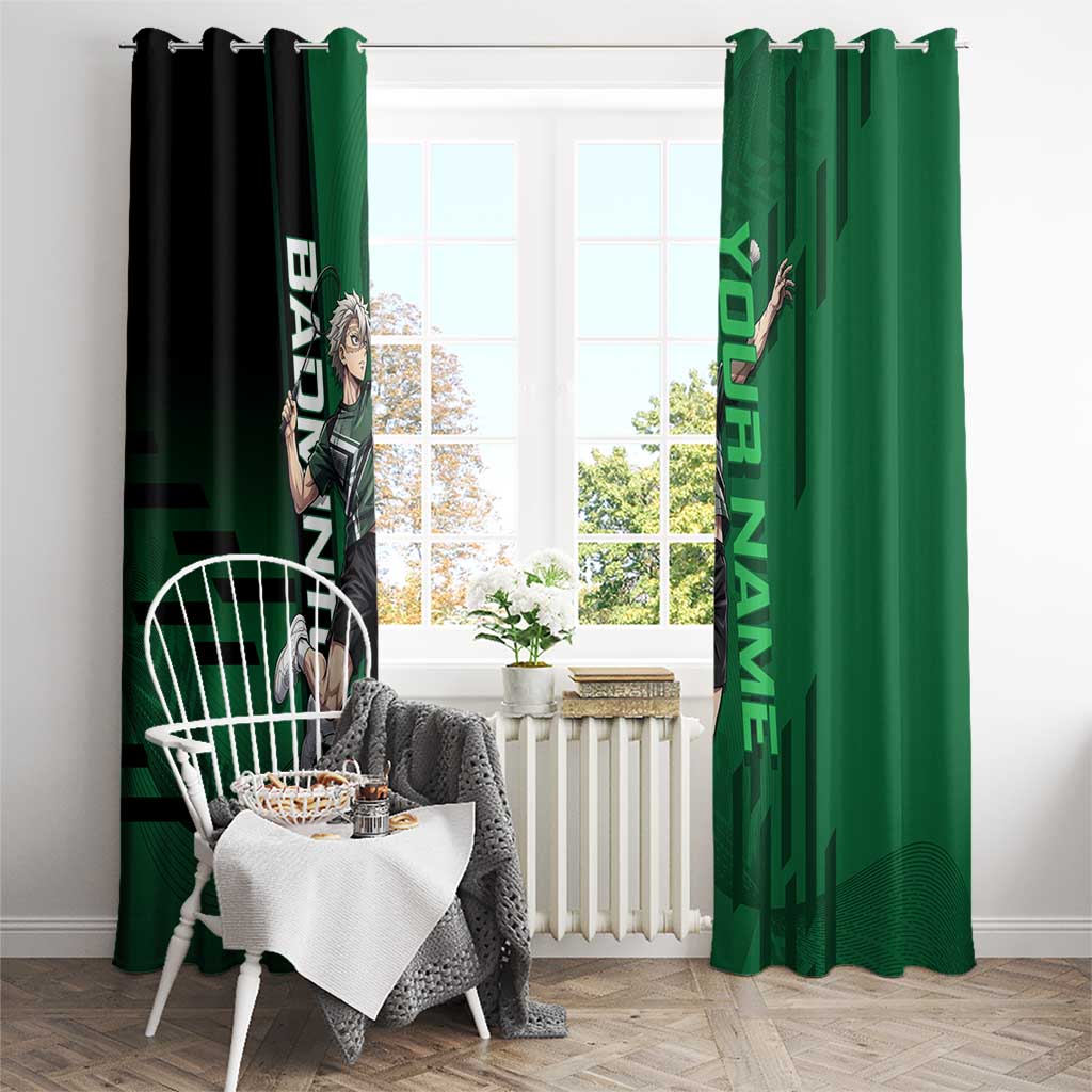 Personalized Shinazugawa Sanemi Badminton Window Curtain Design with Jump Shot Pose - The Mazicc