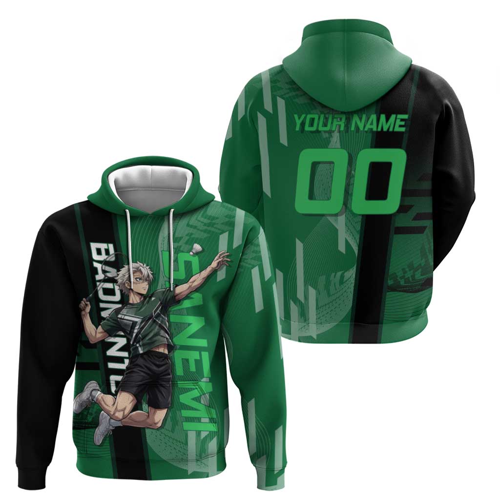Personalized Shinazugawa Sanemi Badminton Zip Hoodie Design with Jump Shot Pose - The Mazicc