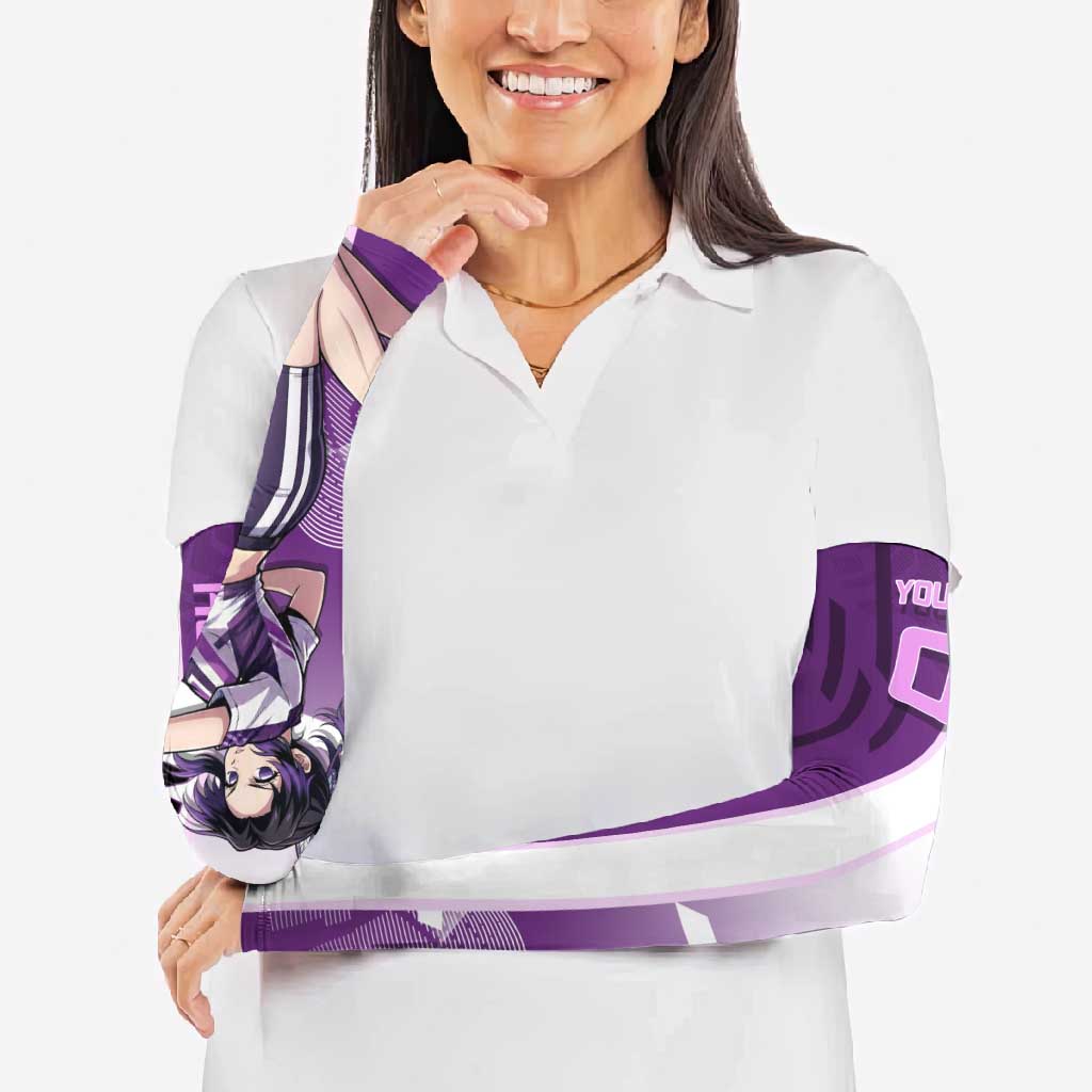 Personalized Shinobu Kocho Badminton Arm Sleeves with Jump Smash Pose - The Mazicc