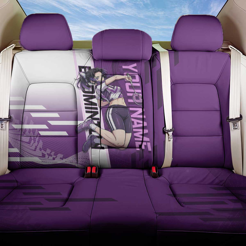 Personalized Shinobu Kocho Badminton Back Car Seat Cover with Jump Smash Pose - The Mazicc