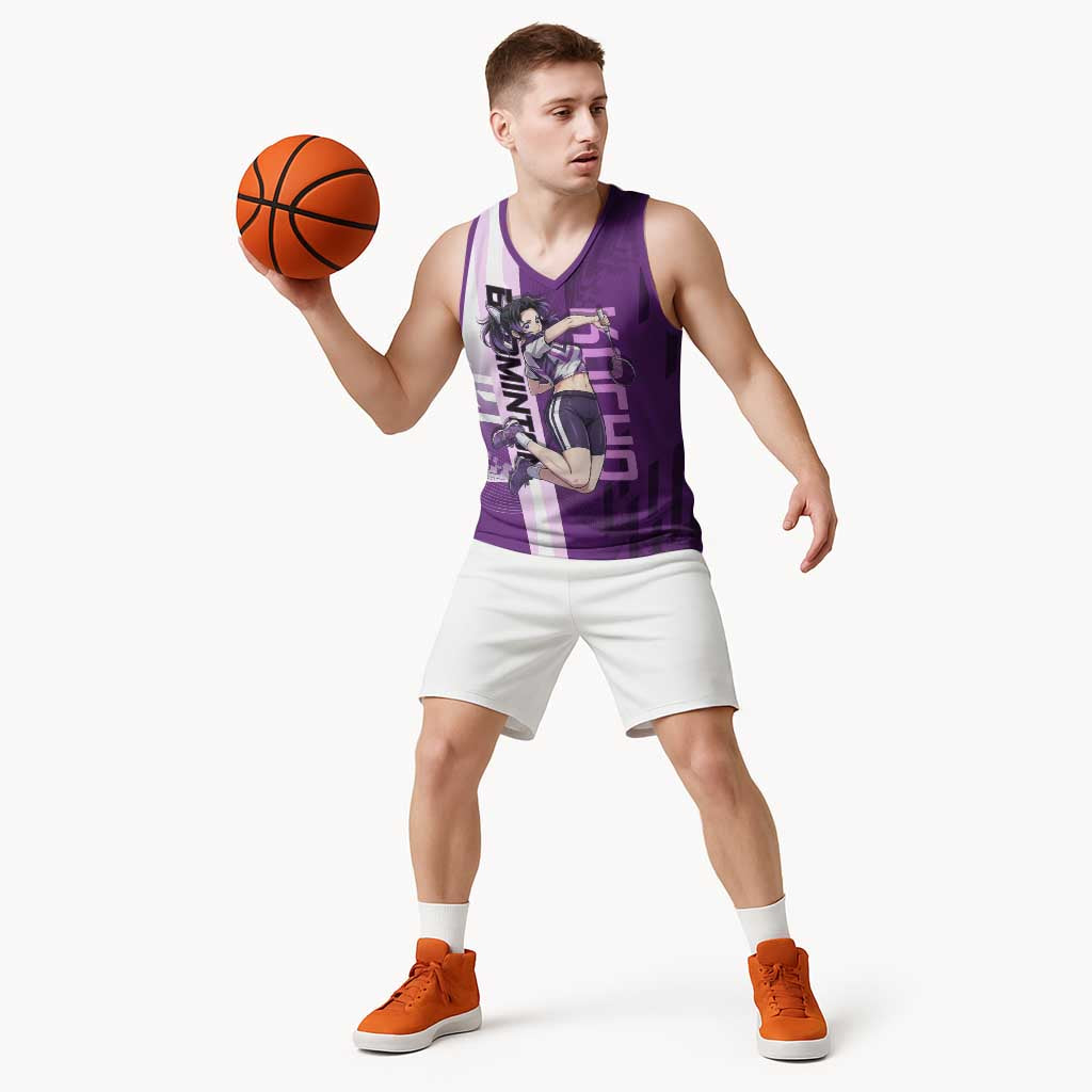 Personalized Shinobu Kocho Badminton Basketball Jersey with Jump Smash Pose - The Mazicc