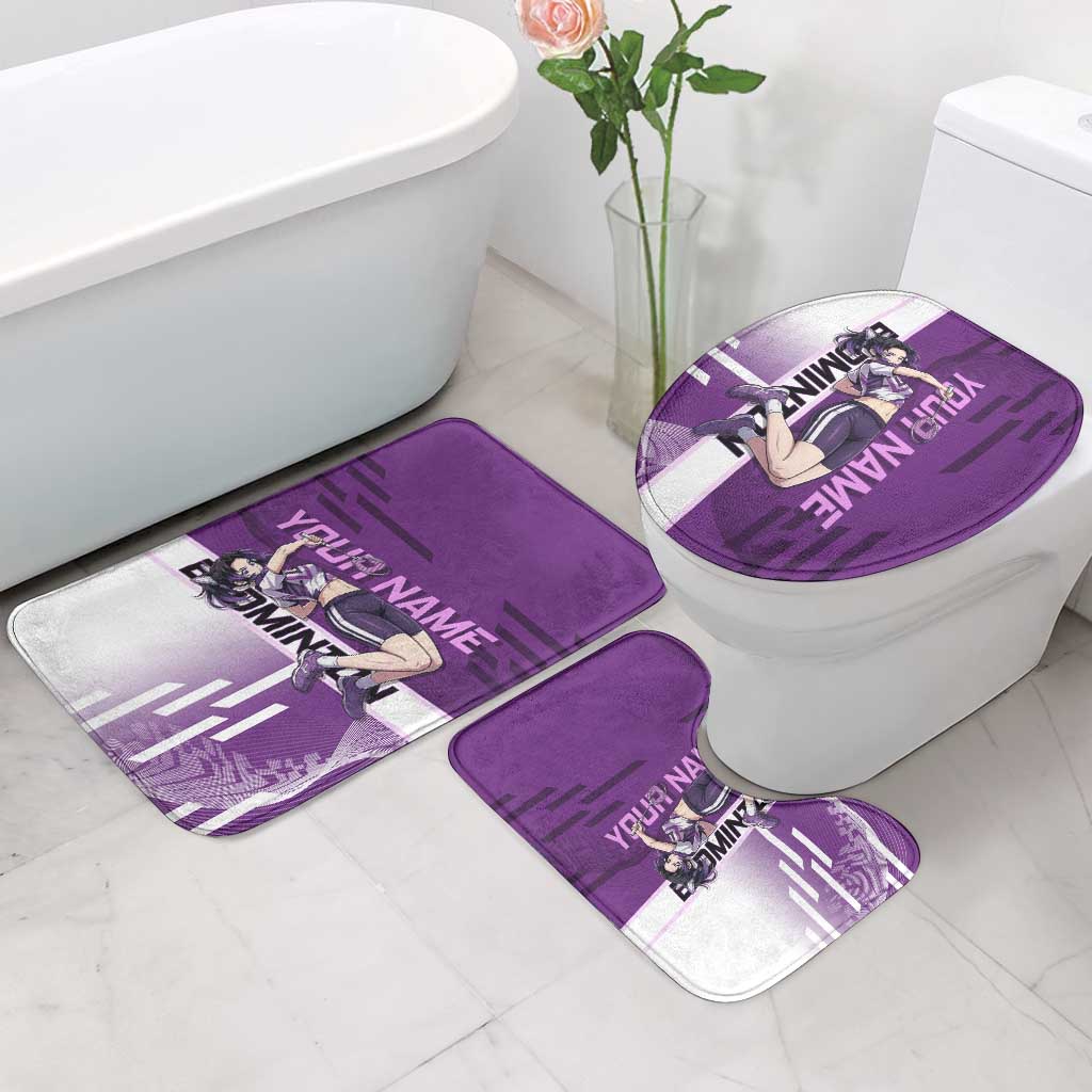 Personalized Shinobu Kocho Badminton Bathroom Set with Jump Smash Pose - The Mazicc
