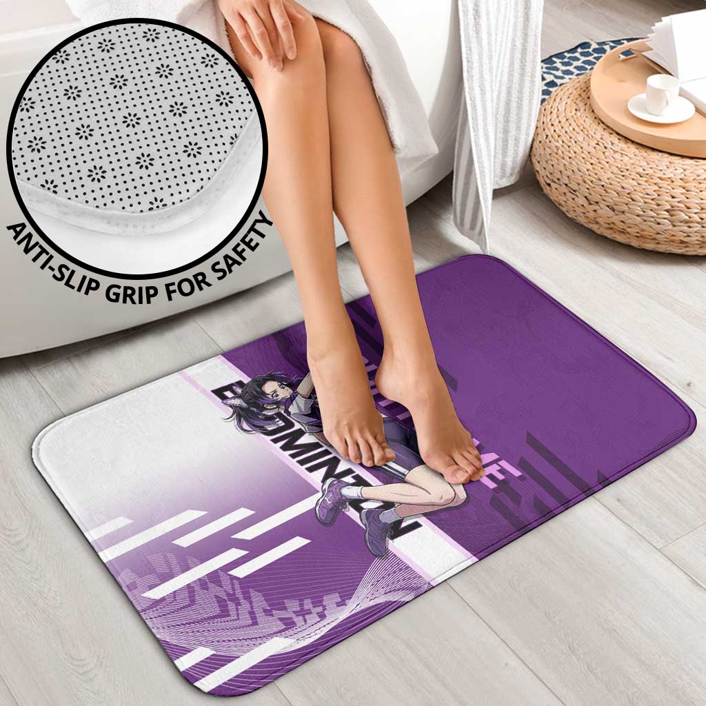Personalized Shinobu Kocho Badminton Bathroom Set with Jump Smash Pose - The Mazicc