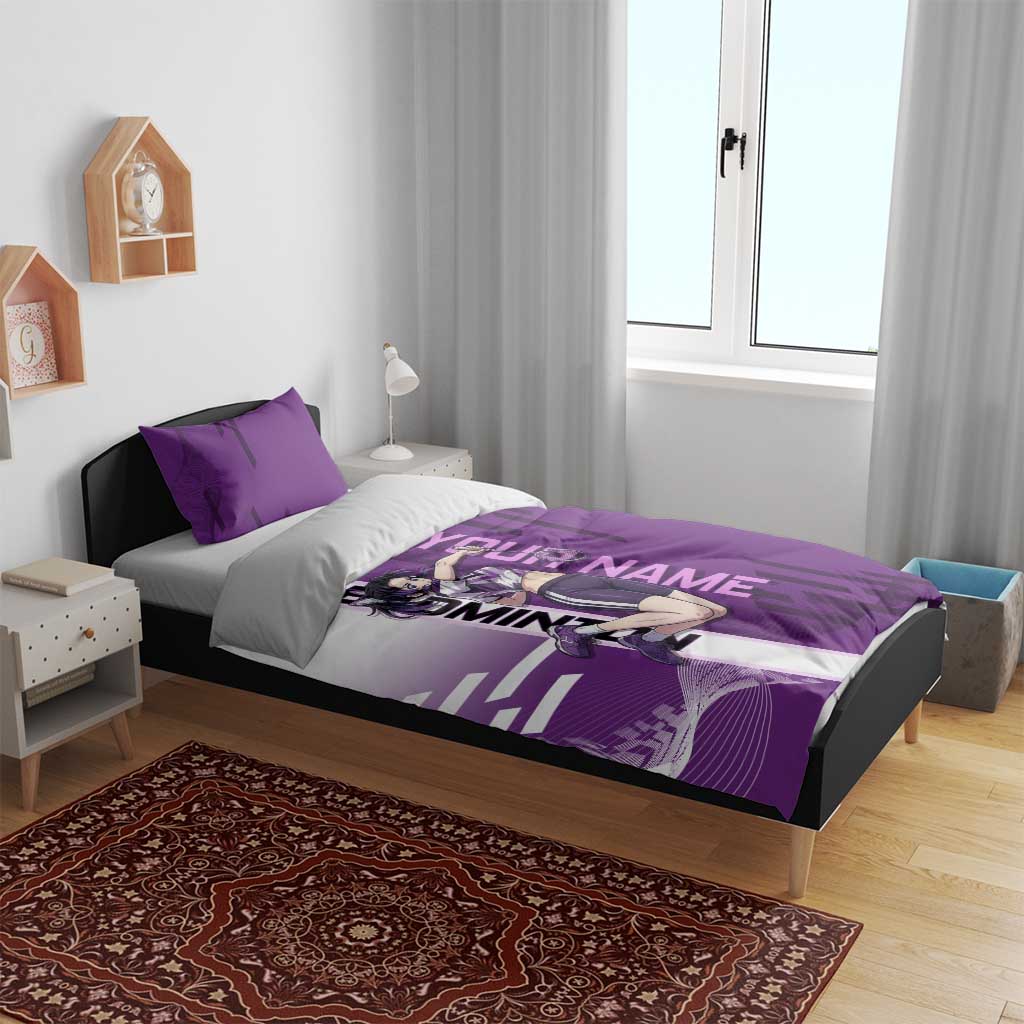 Personalized Shinobu Kocho Badminton Bedding Set with Jump Smash Pose - The Mazicc