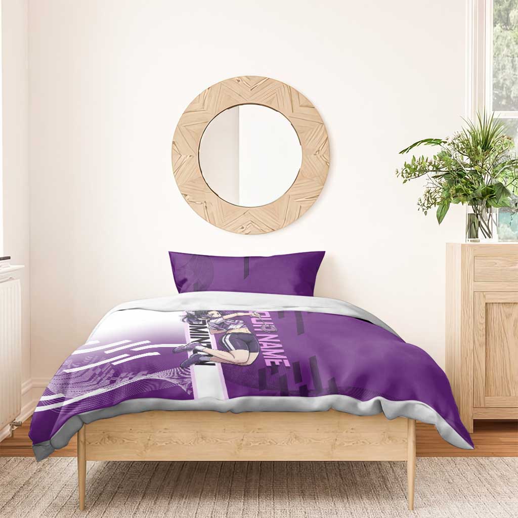 Personalized Shinobu Kocho Badminton Bedding Set with Jump Smash Pose - The Mazicc