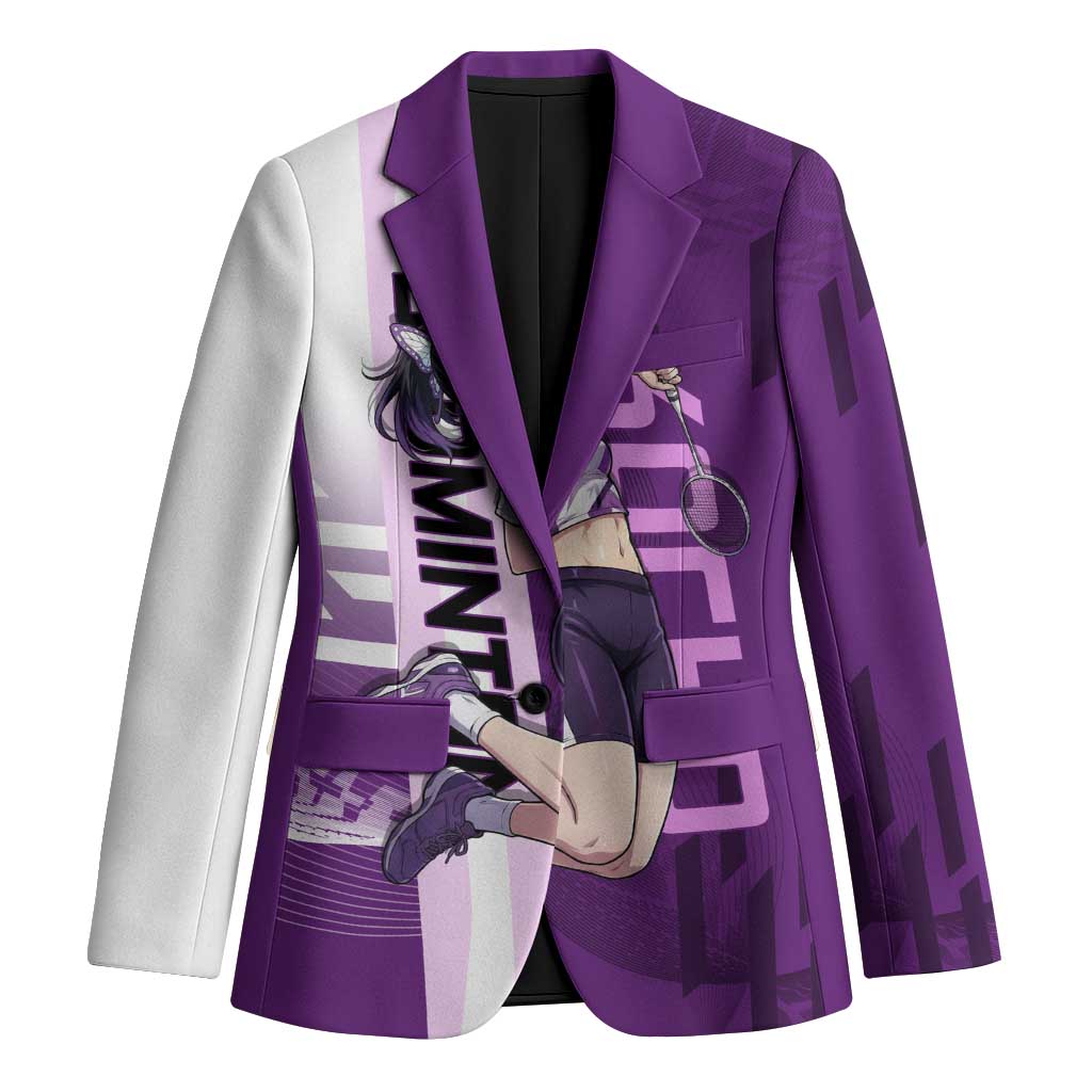 Personalized Shinobu Kocho Badminton Blazer with Jump Smash Pose - The Mazicc