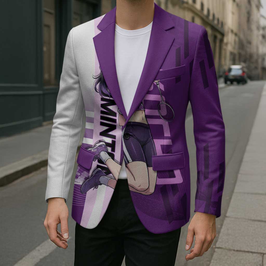 Personalized Shinobu Kocho Badminton Blazer with Jump Smash Pose - The Mazicc