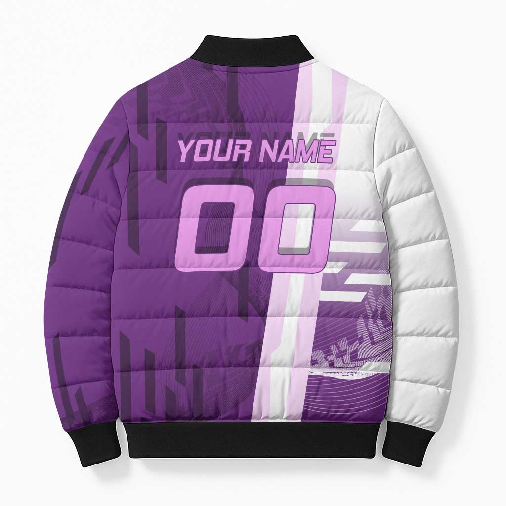 Personalized Shinobu Kocho Badminton Bomber Puffer Jacket with Jump Smash Pose - The Mazicc