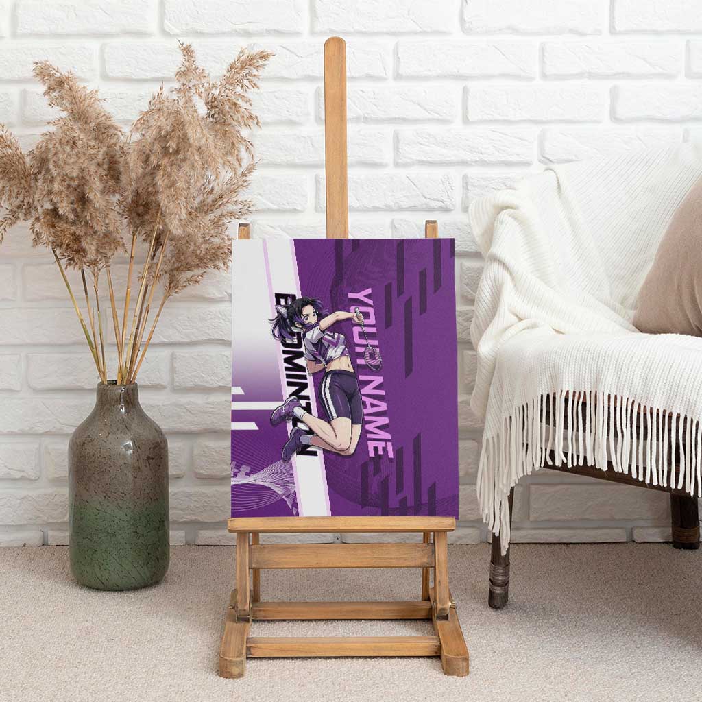 Personalized Shinobu Kocho Badminton Canvas Wall Art with Jump Smash Pose - The Mazicc