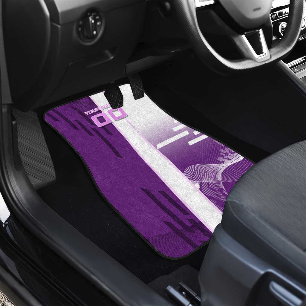 Personalized Shinobu Kocho Badminton Car Mats with Jump Smash Pose - The Mazicc