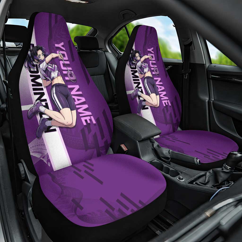 Personalized Shinobu Kocho Badminton Car Seat Cover with Jump Smash Pose - The Mazicc