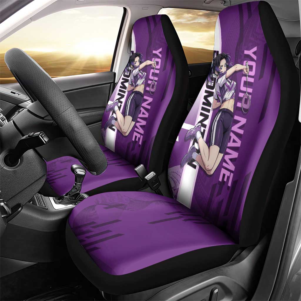 Personalized Shinobu Kocho Badminton Car Seat Cover with Jump Smash Pose - The Mazicc
