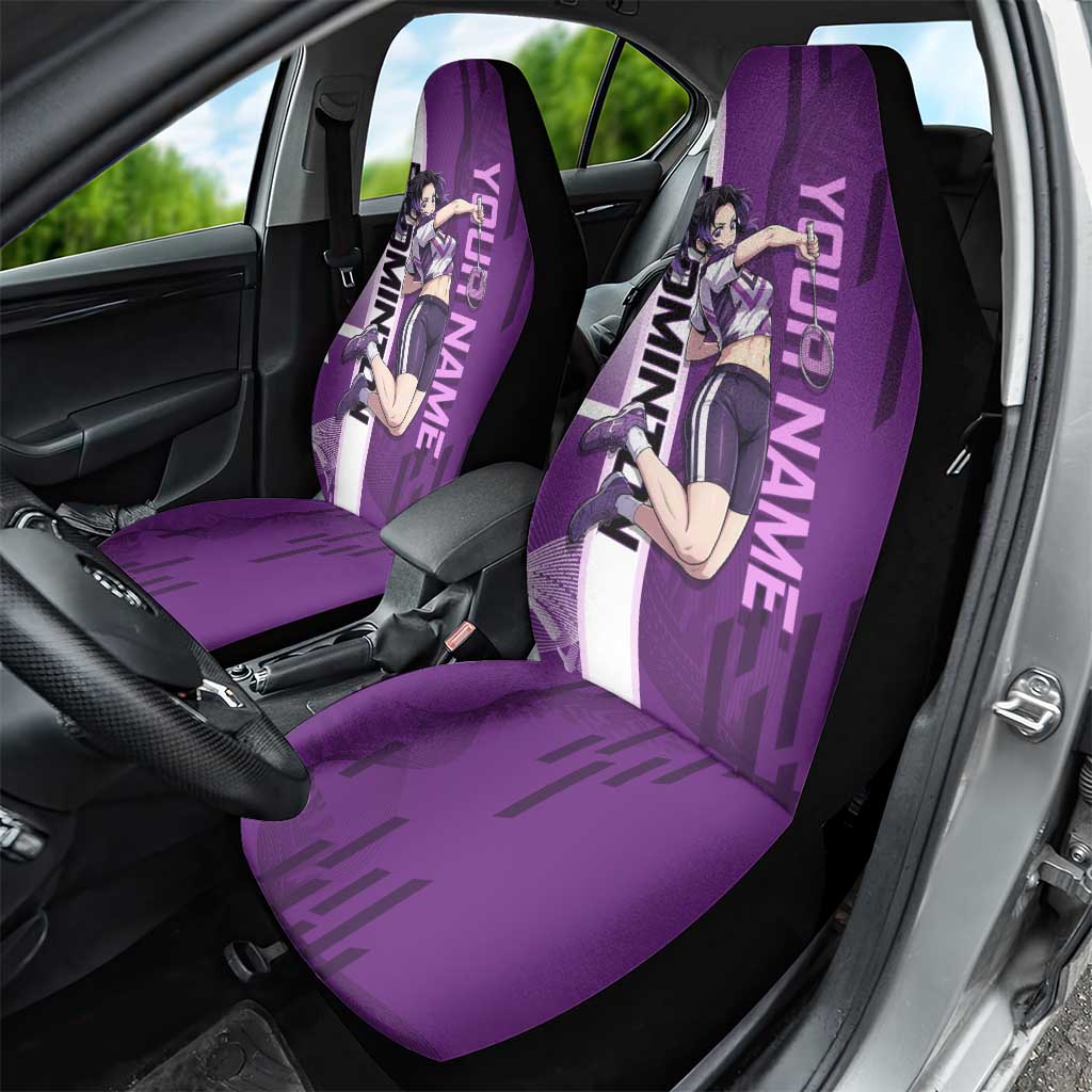 Personalized Shinobu Kocho Badminton Car Seat Cover with Jump Smash Pose - The Mazicc