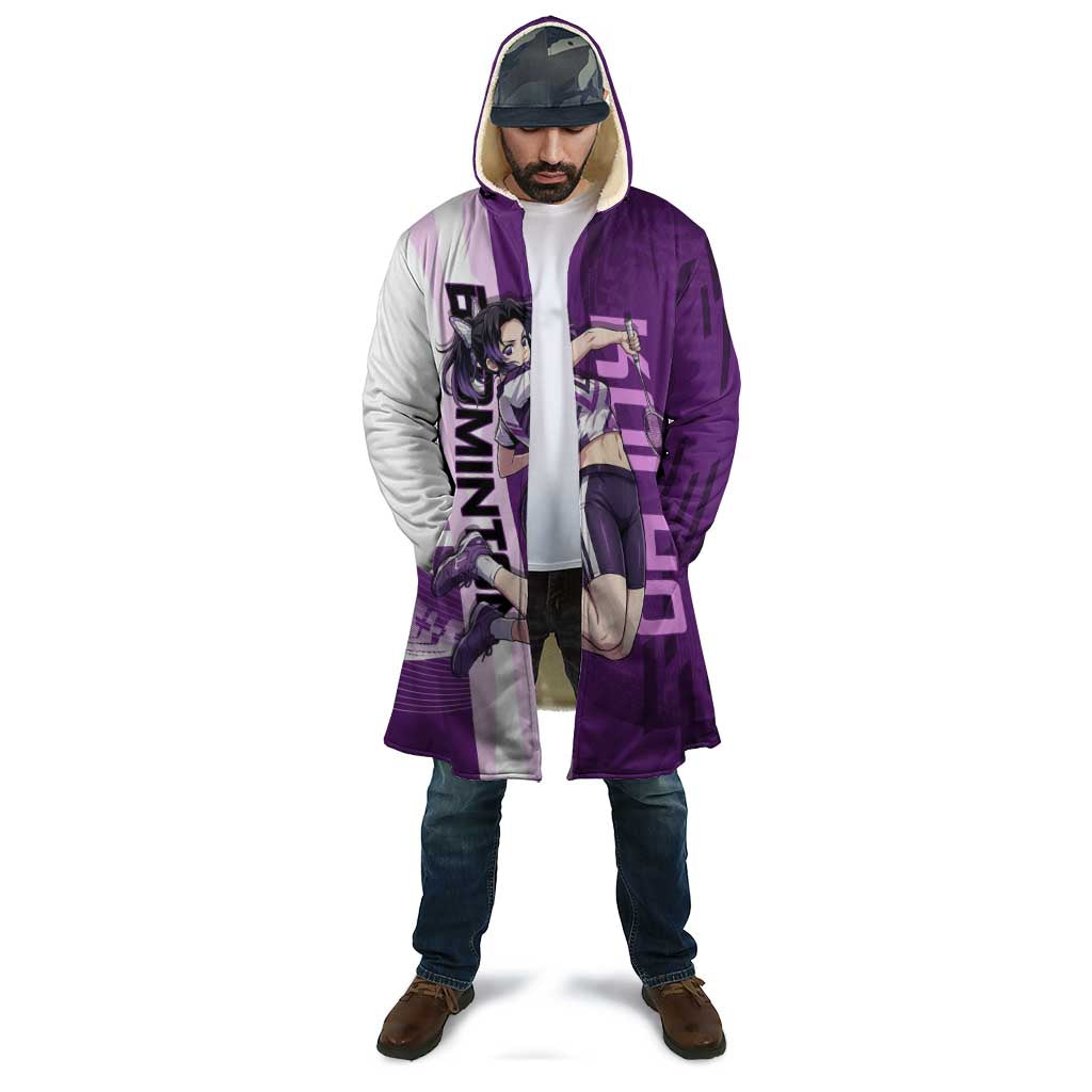 Personalized Shinobu Kocho Badminton Cloak with Jump Smash Pose - The Mazicc