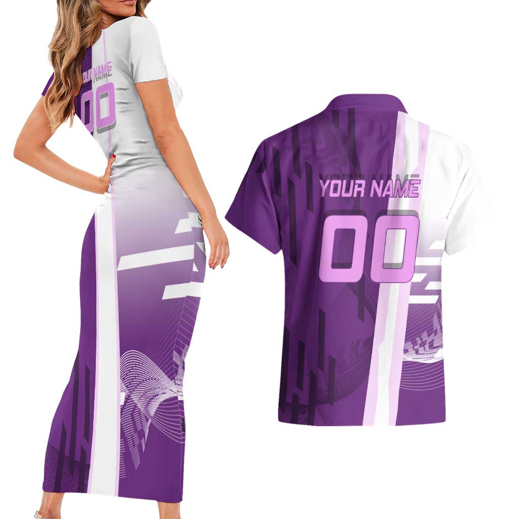 Personalized Shinobu Kocho Badminton Couples Matching Short Sleeve Bodycon Dress and Hawaiian Shirt with Jump Smash Pose - The Mazicc