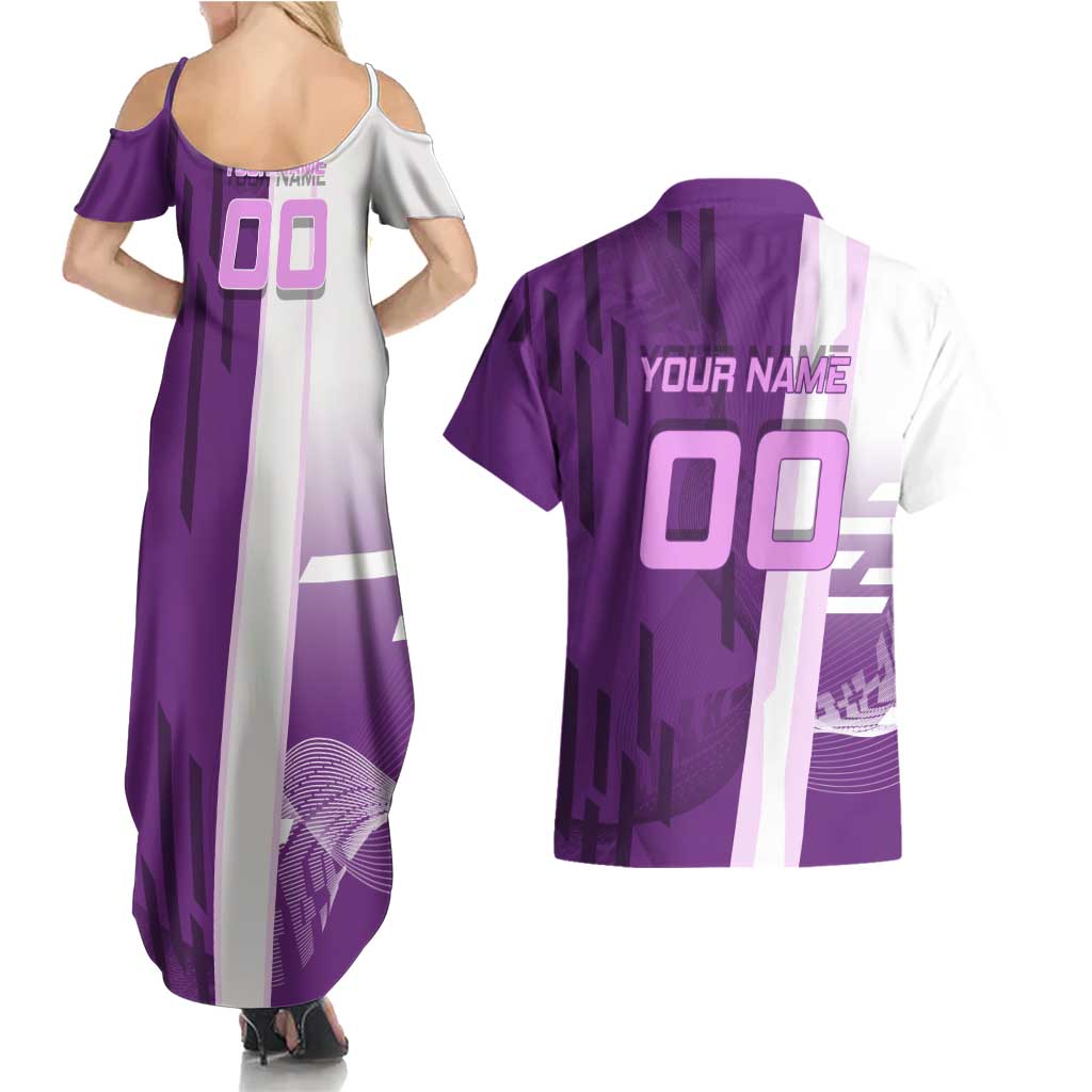 Personalized Shinobu Kocho Badminton Couples Matching Summer Maxi Dress and Hawaiian Shirt with Jump Smash Pose - The Mazicc
