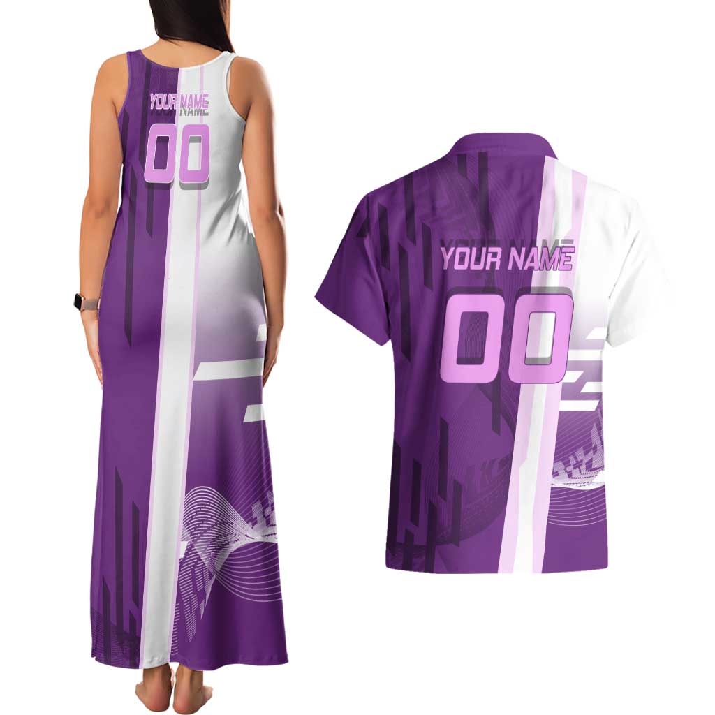 Personalized Shinobu Kocho Badminton Couples Matching Tank Maxi Dress and Hawaiian Shirt with Jump Smash Pose - The Mazicc