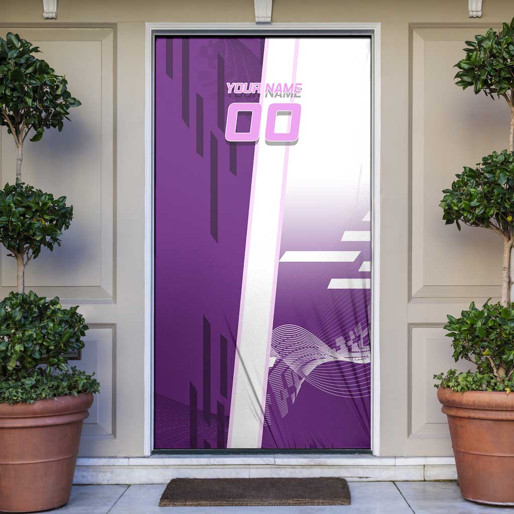 Personalized Shinobu Kocho Badminton Door Cover with Jump Smash Pose - The Mazicc