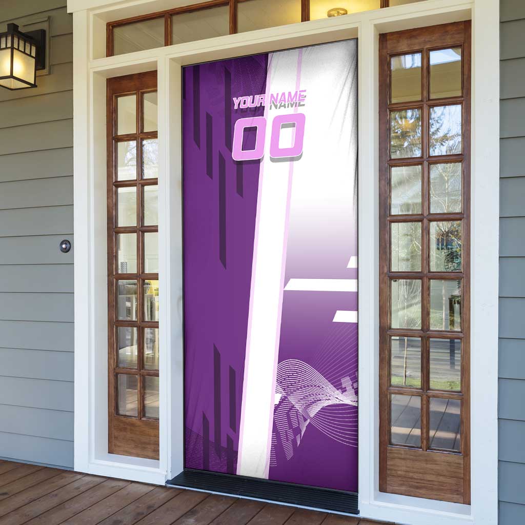 Personalized Shinobu Kocho Badminton Door Cover with Jump Smash Pose - The Mazicc