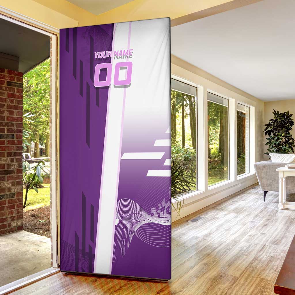 Personalized Shinobu Kocho Badminton Door Cover with Jump Smash Pose - The Mazicc