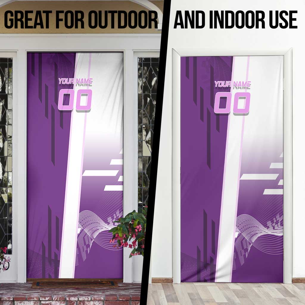 Personalized Shinobu Kocho Badminton Door Cover with Jump Smash Pose - The Mazicc