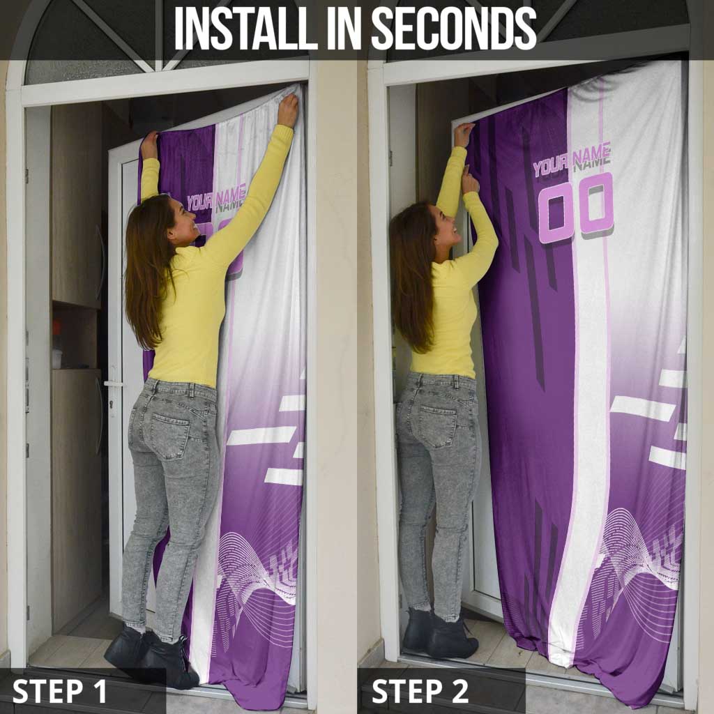 Personalized Shinobu Kocho Badminton Door Cover with Jump Smash Pose - The Mazicc