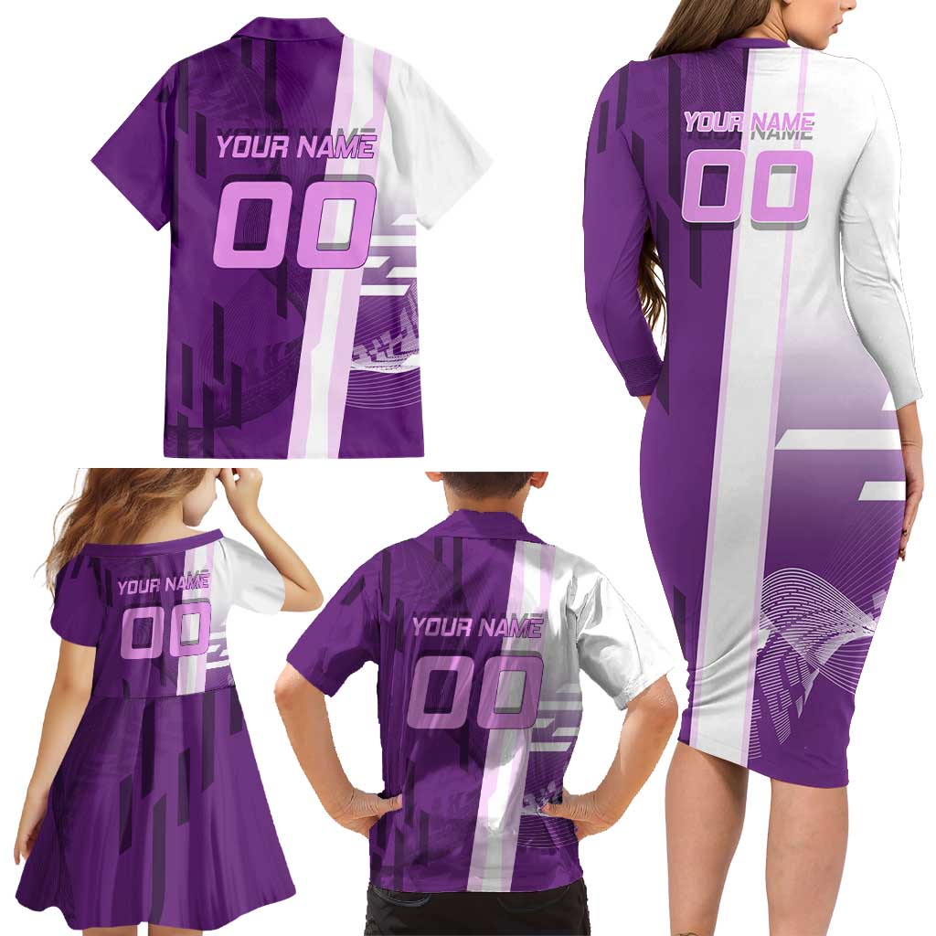 Personalized Shinobu Kocho Badminton Family Matching Long Sleeve Bodycon Dress and Hawaiian Shirt with Jump Smash Pose