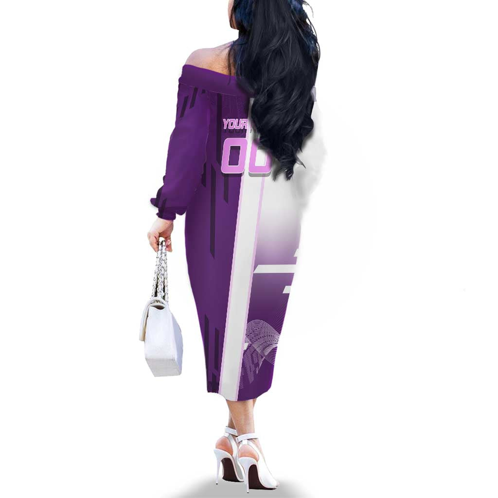 Personalized Shinobu Kocho Badminton Family Matching Off The Shoulder Long Sleeve Dress and Hawaiian Shirt with Jump Smash Pose