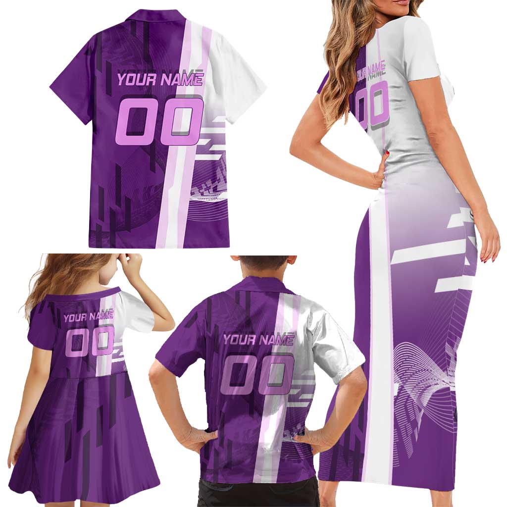 Personalized Shinobu Kocho Badminton Family Matching Short Sleeve Bodycon Dress and Hawaiian Shirt with Jump Smash Pose