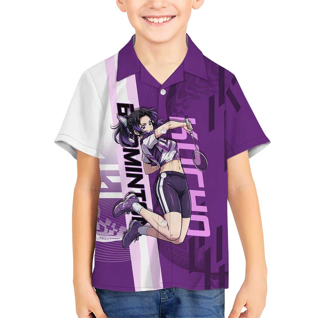 Personalized Shinobu Kocho Badminton Hawaiian Shirt with Jump Smash Pose - The Mazicc