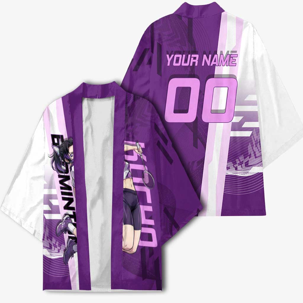 Personalized Shinobu Kocho Badminton Kimono with Jump Smash Pose - The Mazicc