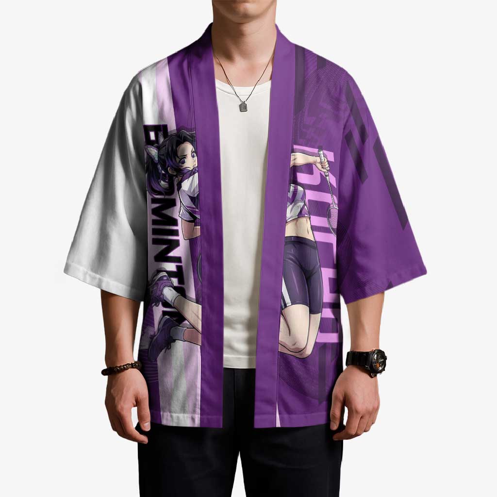 Personalized Shinobu Kocho Badminton Kimono with Jump Smash Pose - The Mazicc