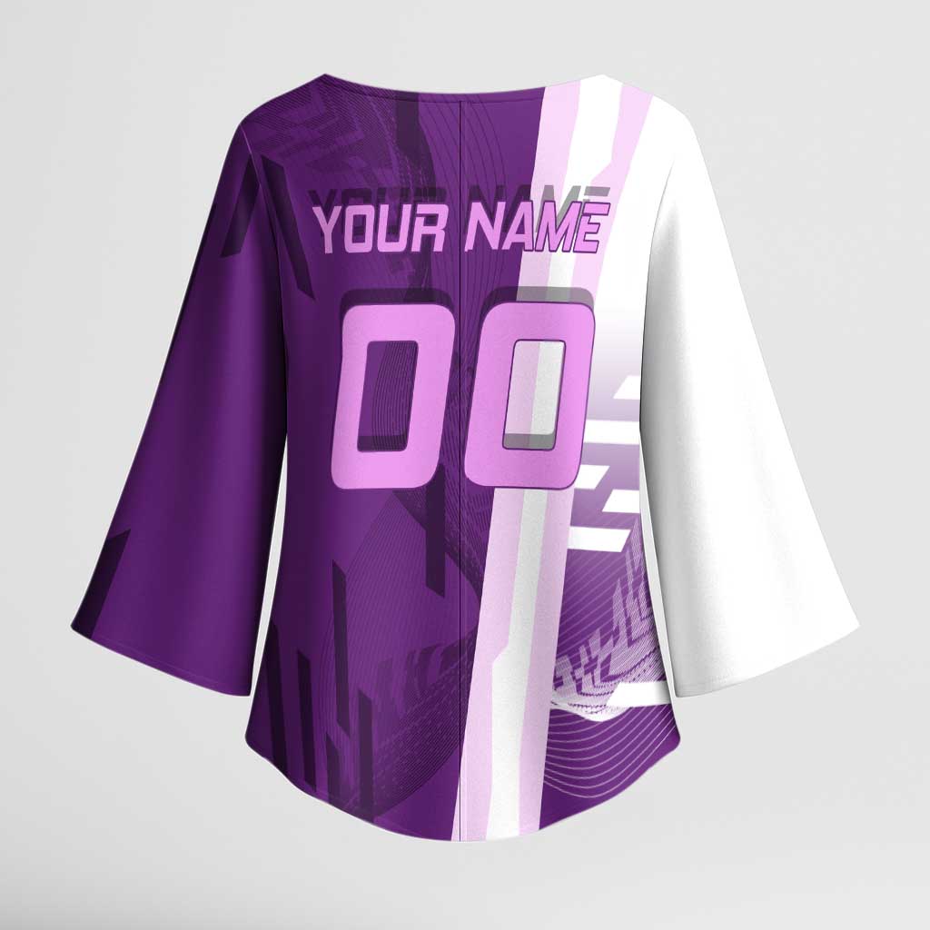 Personalized Shinobu Kocho Badminton Kimono Sleeve Blouse with Jump Smash Pose - The Mazicc