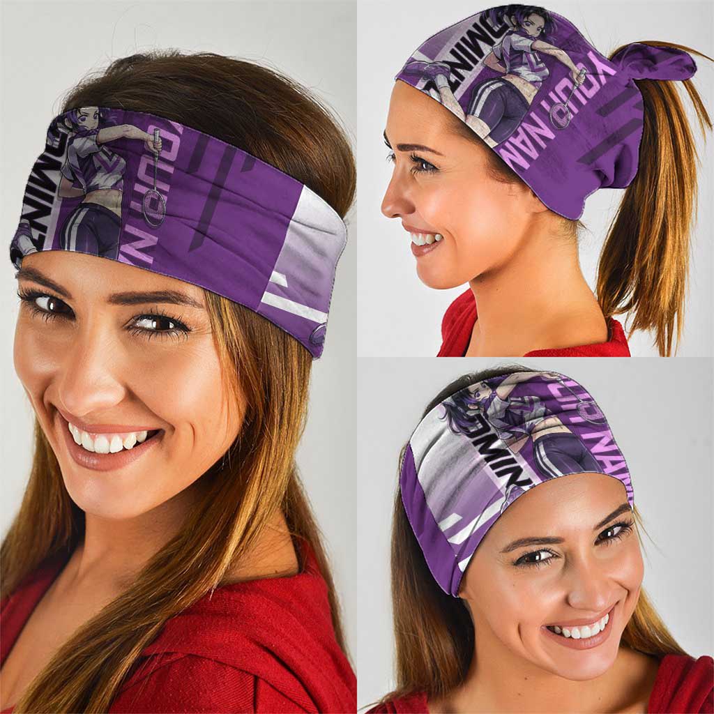 Personalized Shinobu Kocho Badminton Neck Gaiter with Jump Smash Pose - The Mazicc