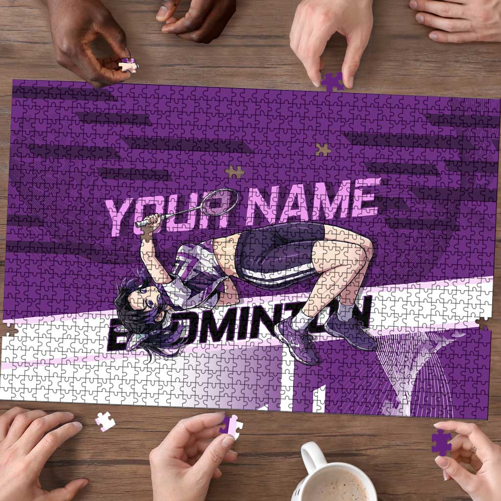 Personalized Shinobu Kocho Badminton Puzzle with Jump Smash Pose - The Mazicc