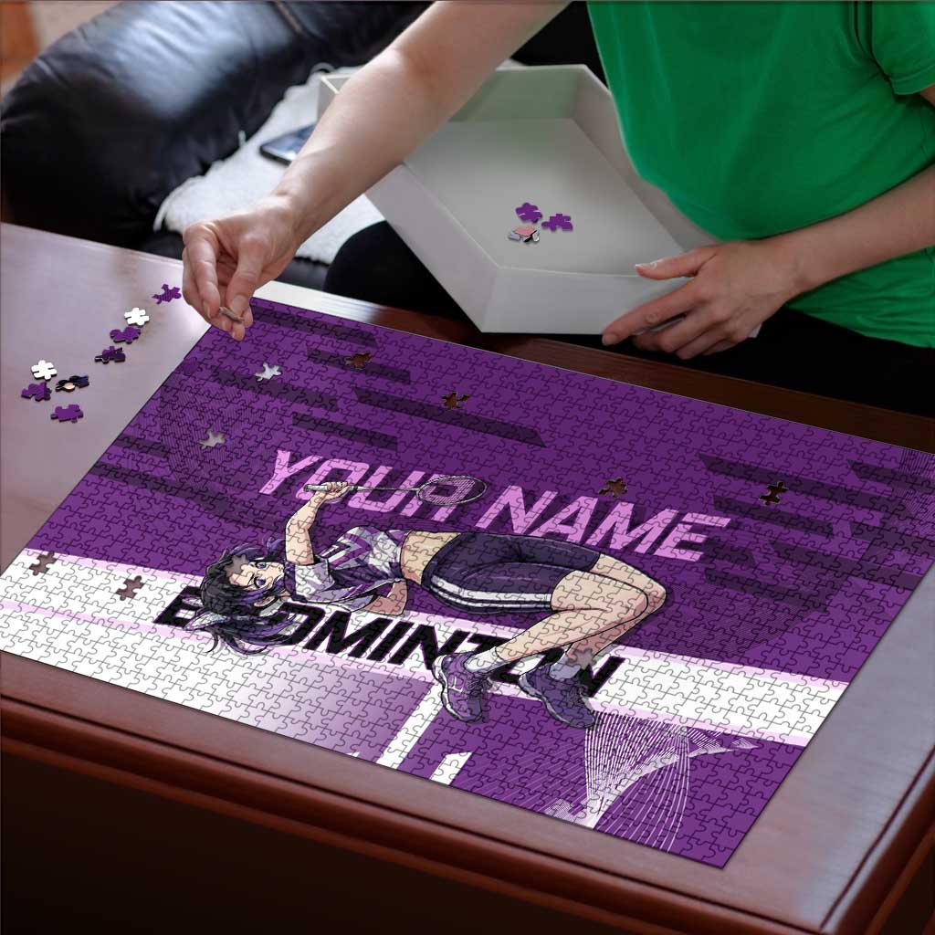 Personalized Shinobu Kocho Badminton Puzzle with Jump Smash Pose - The Mazicc