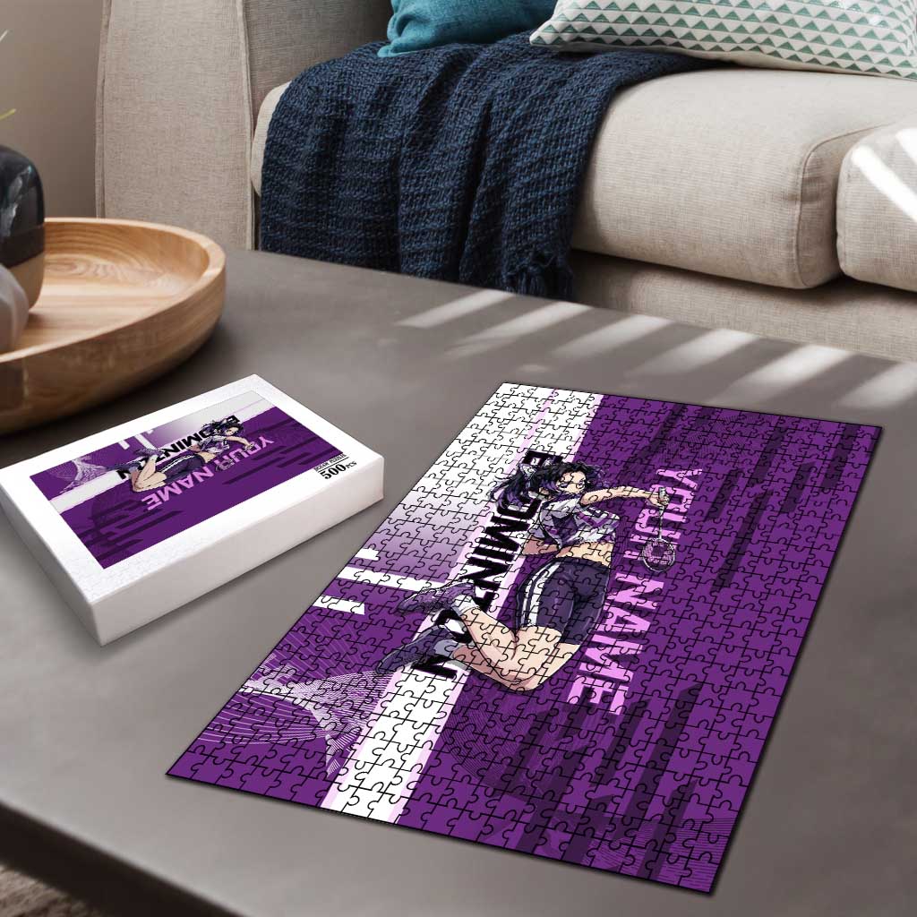 Personalized Shinobu Kocho Badminton Puzzle with Jump Smash Pose - The Mazicc