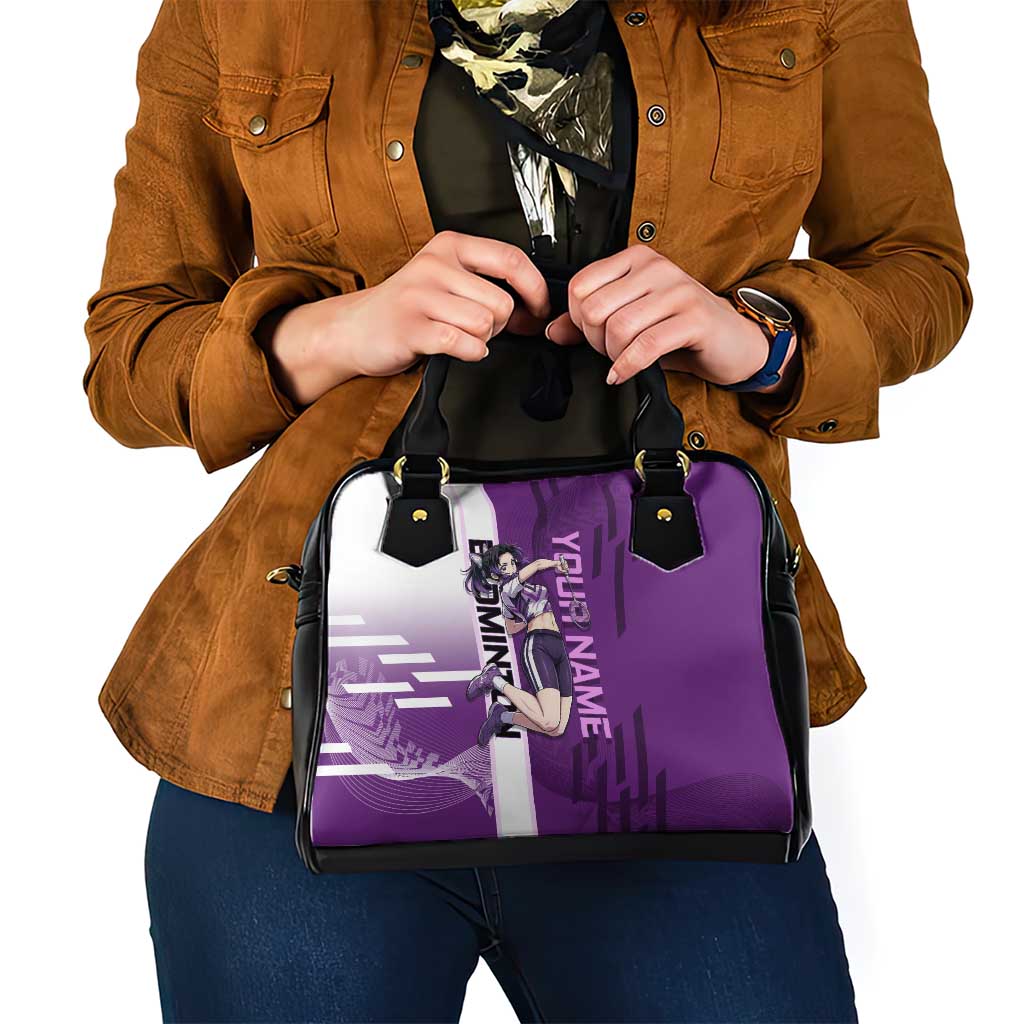 Personalized Shinobu Kocho Badminton Shoulder Handbag with Jump Smash Pose - The Mazicc