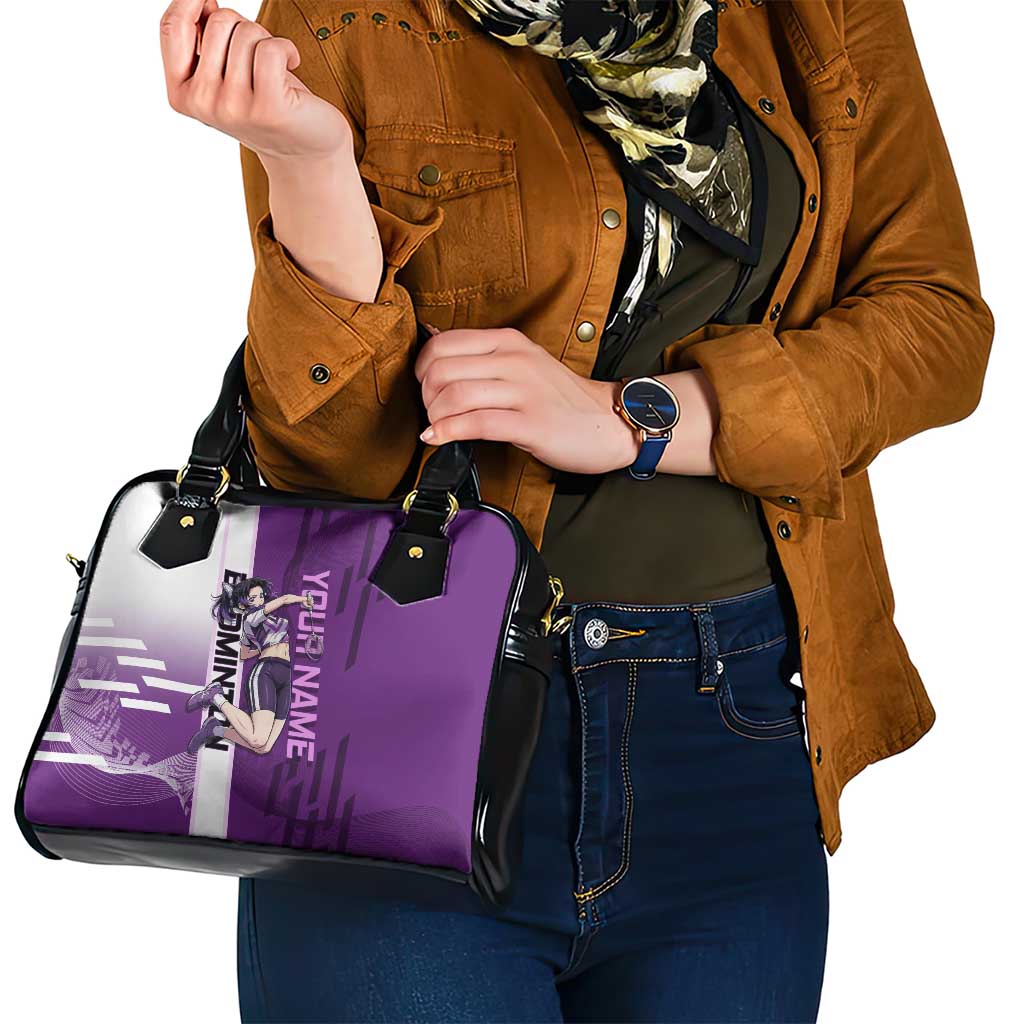 Personalized Shinobu Kocho Badminton Shoulder Handbag with Jump Smash Pose - The Mazicc