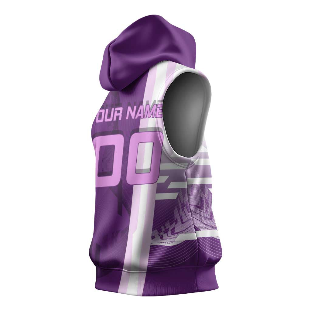 Personalized Shinobu Kocho Badminton Sleeveless Hoodie with Jump Smash Pose - The Mazicc