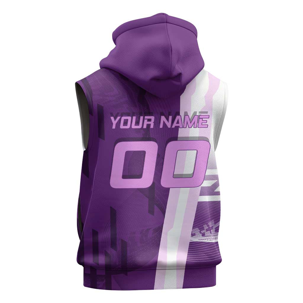 Personalized Shinobu Kocho Badminton Sleeveless Zip Hoodie with Jump Smash Pose - The Mazicc