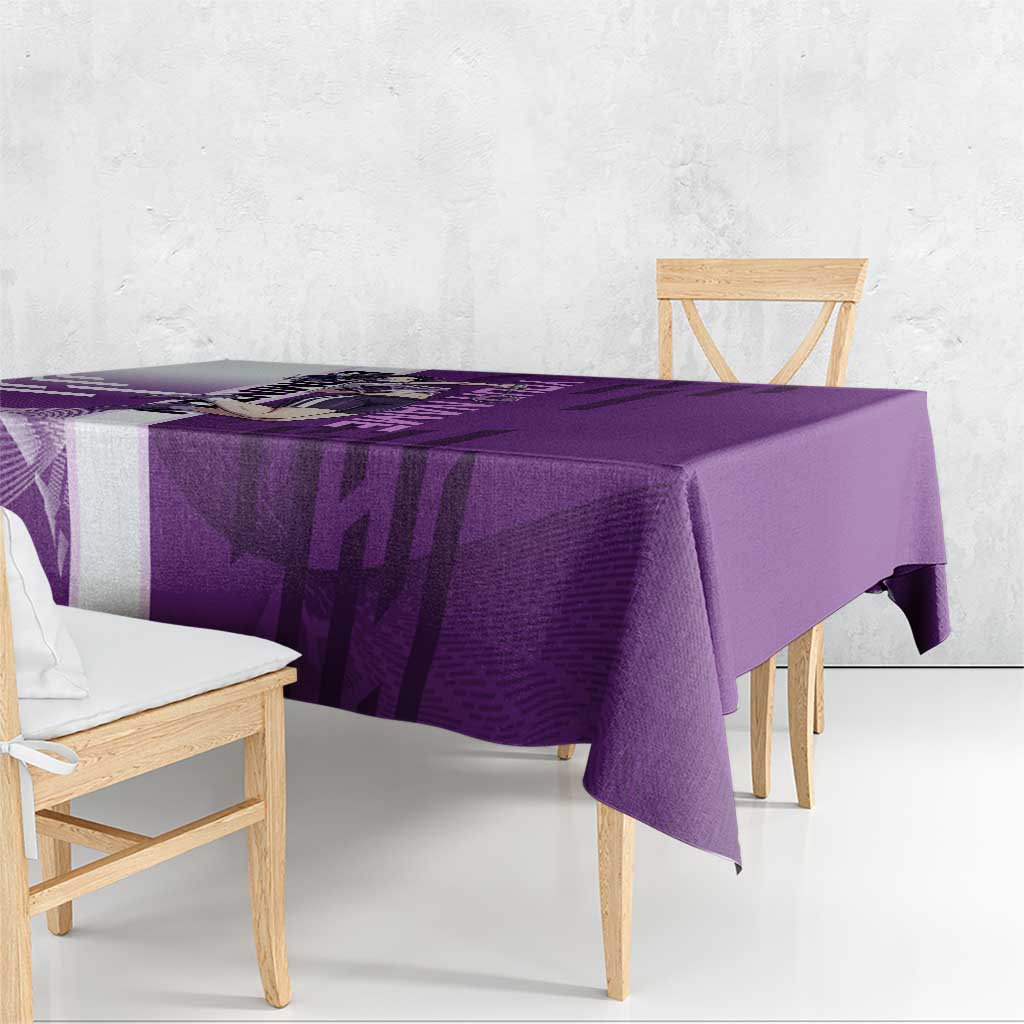 Personalized Shinobu Kocho Badminton Tablecloth with Jump Smash Pose - The Mazicc