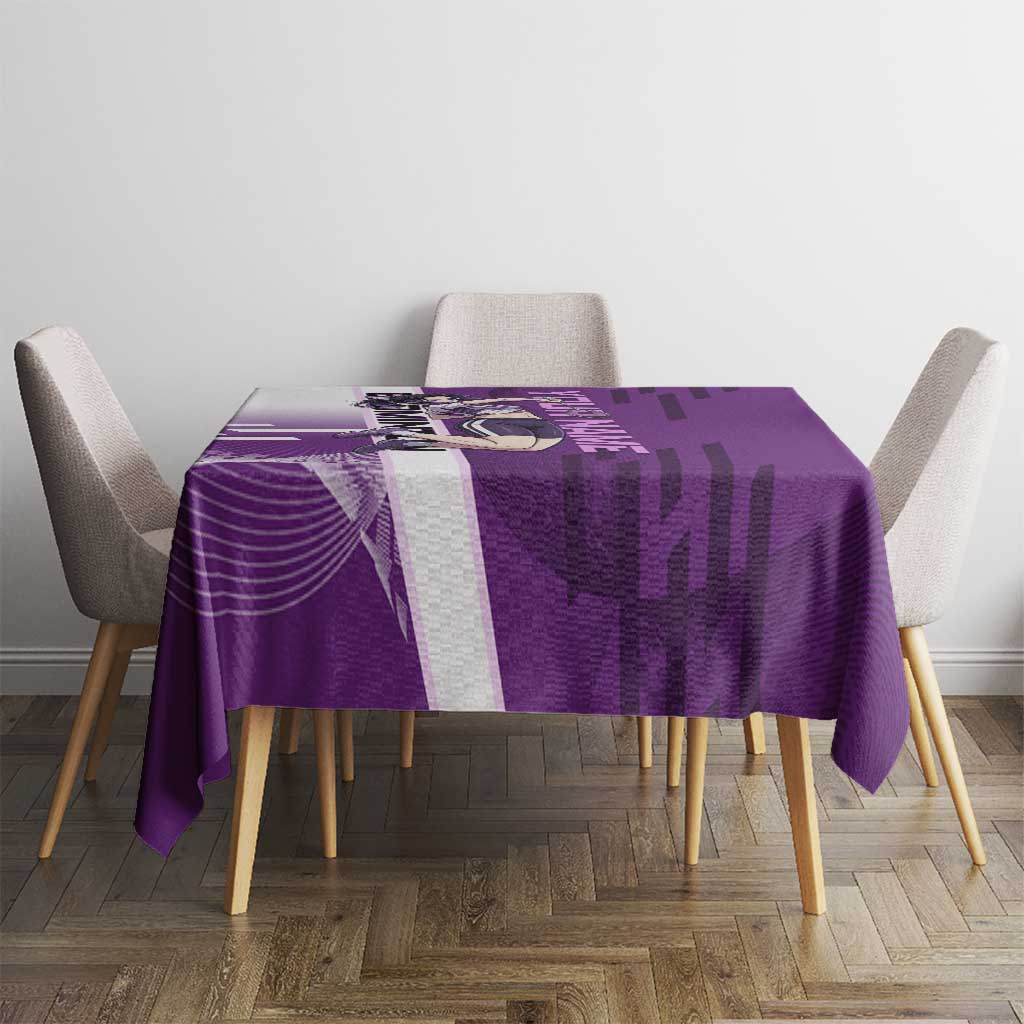 Personalized Shinobu Kocho Badminton Tablecloth with Jump Smash Pose - The Mazicc