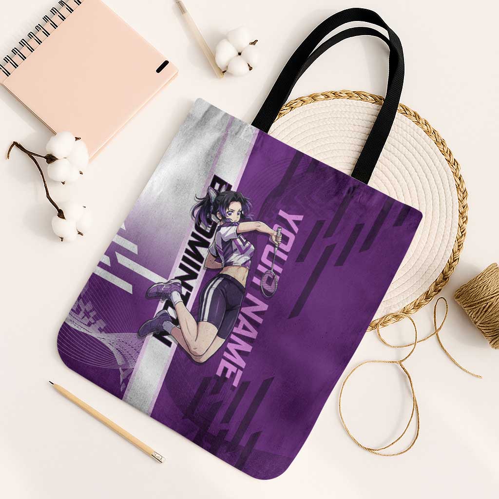 Personalized Shinobu Kocho Badminton Tote Bag with Jump Smash Pose - The Mazicc