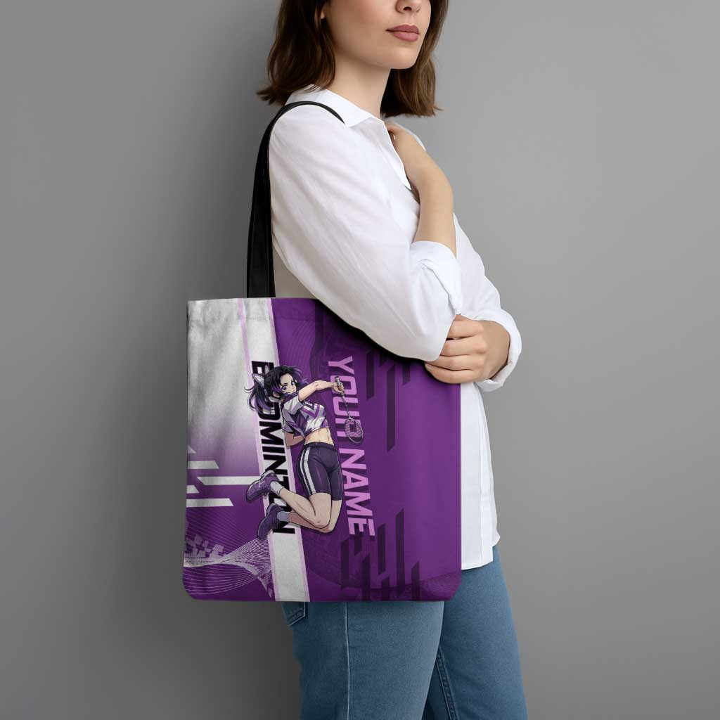 Personalized Shinobu Kocho Badminton Tote Bag with Jump Smash Pose - The Mazicc