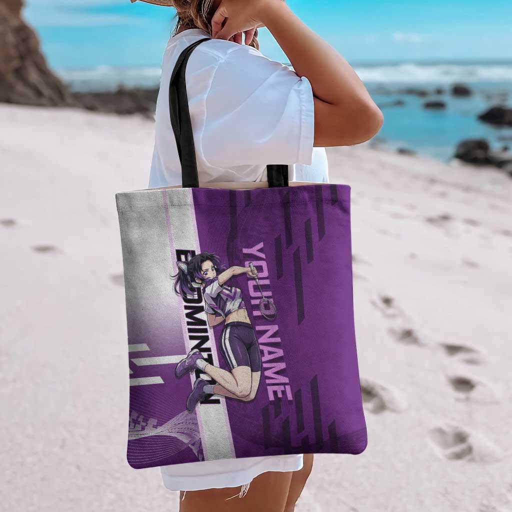 Personalized Shinobu Kocho Badminton Tote Bag with Jump Smash Pose - The Mazicc