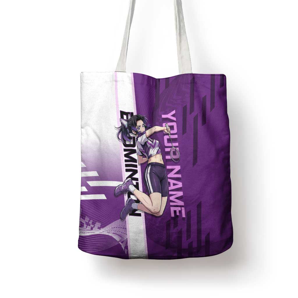 Personalized Shinobu Kocho Badminton Tote Bag with Jump Smash Pose - The Mazicc