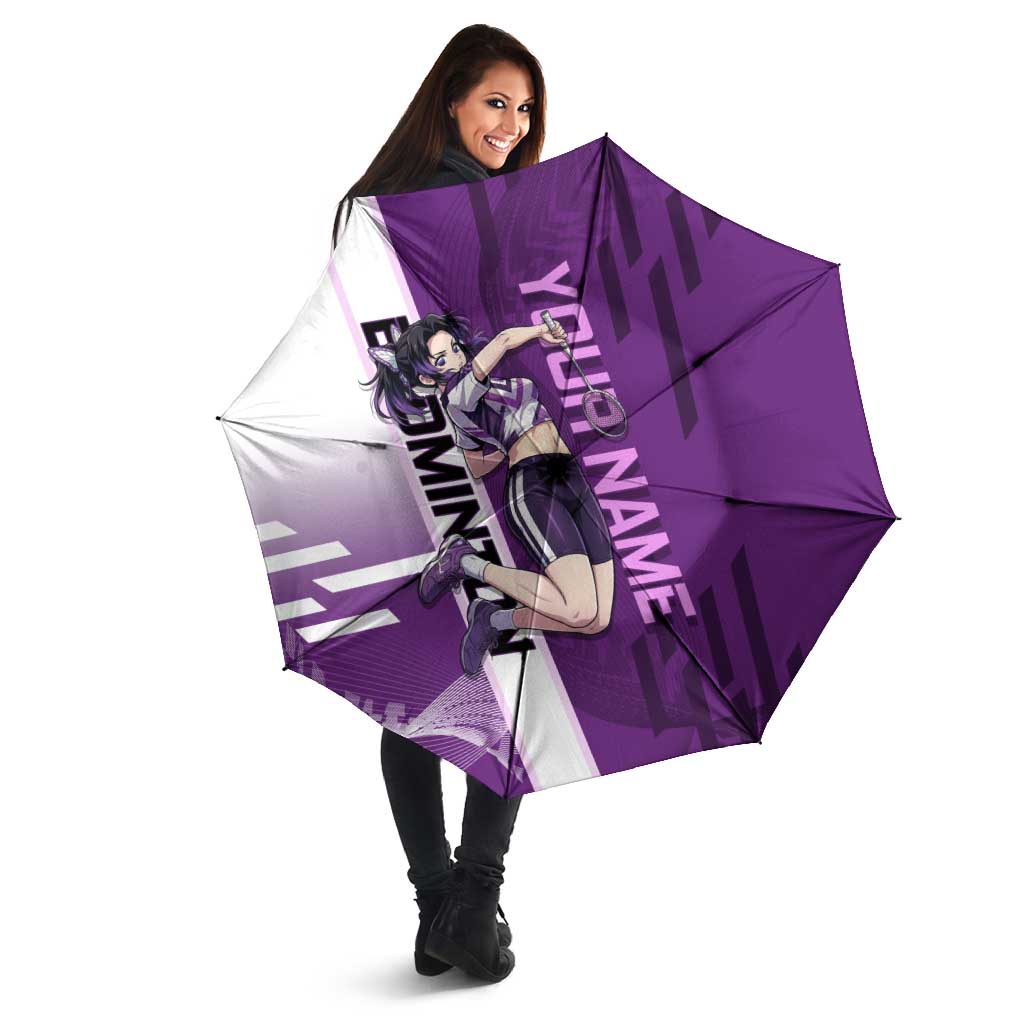 Personalized Shinobu Kocho Badminton Umbrella with Jump Smash Pose - The Mazicc